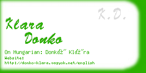 klara donko business card